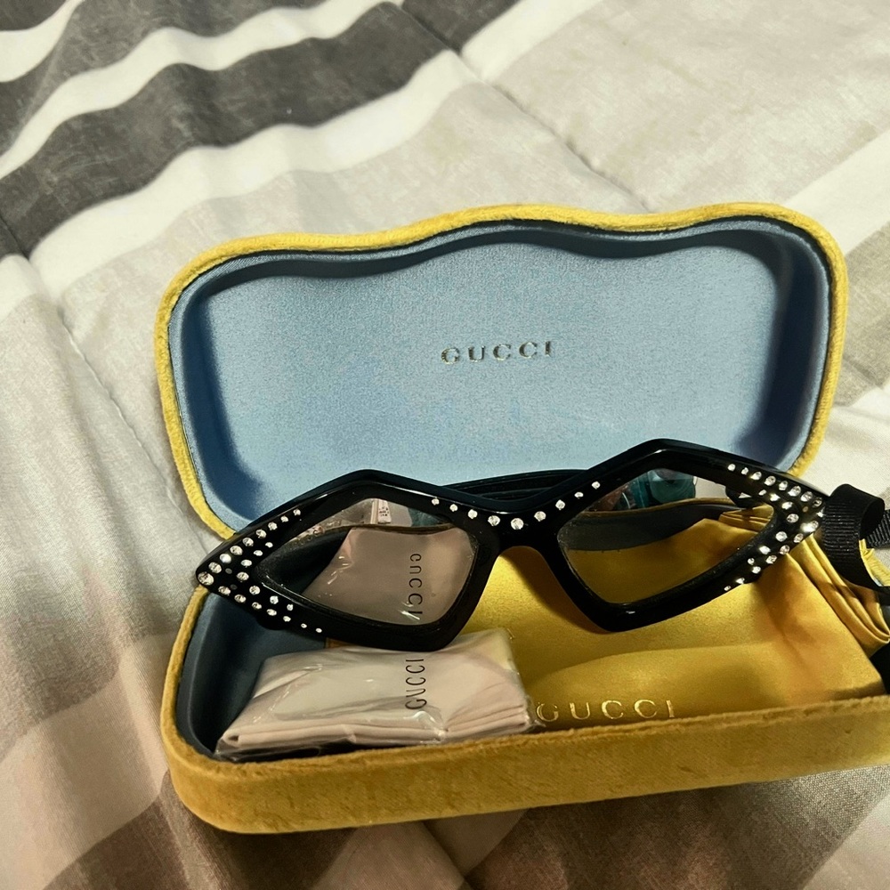 Gucci Black Sunglasses with Rhinestones